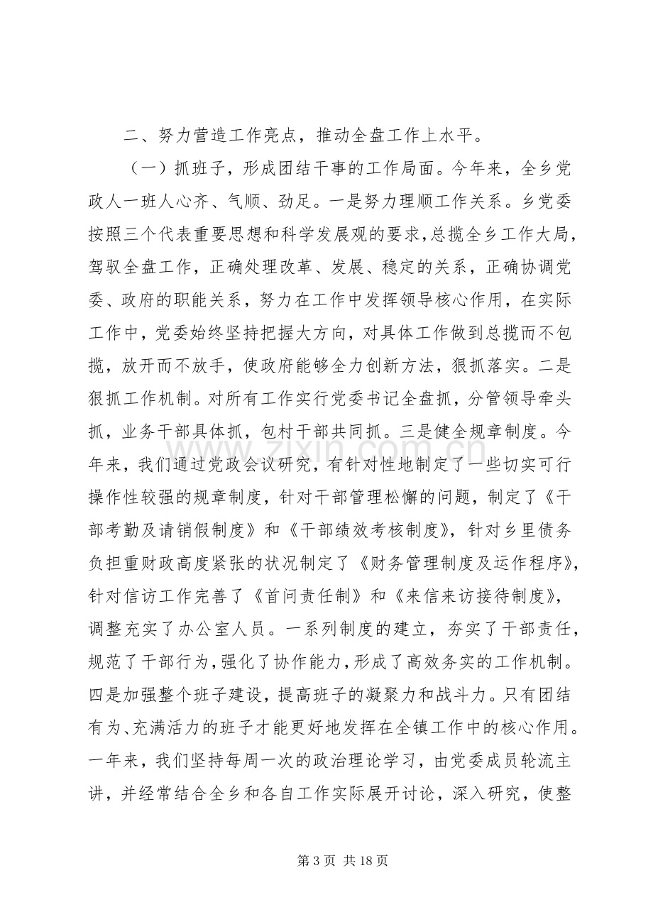 乡镇党委书记年度述职报告范文.docx_第3页