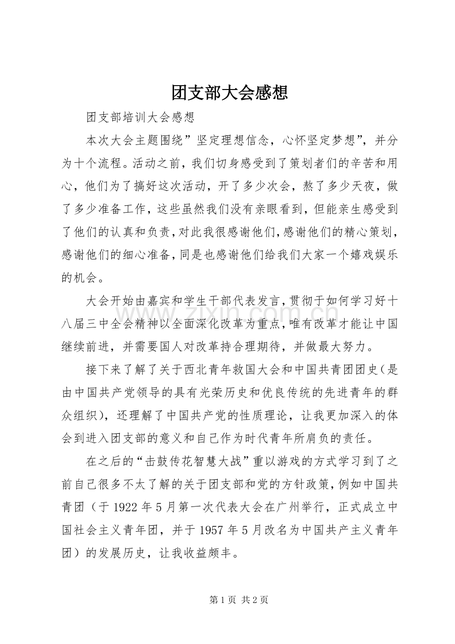 团支部大会感想.docx_第1页