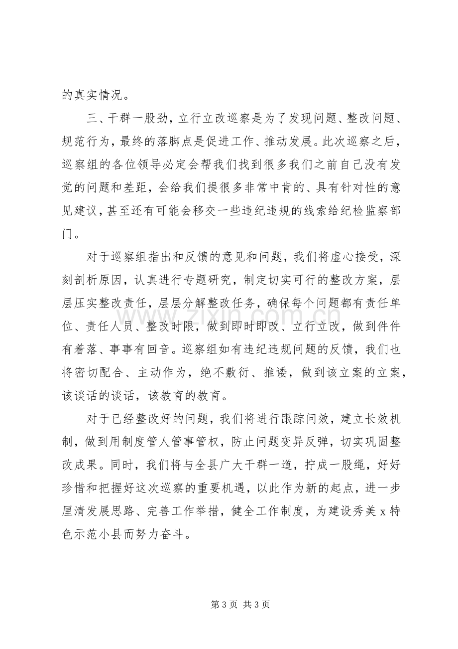 在第二巡察组巡察时的表态发言.docx_第3页