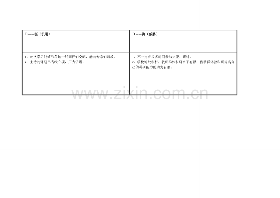 潘的个人自我诊断SWOT分析表.doc_第3页