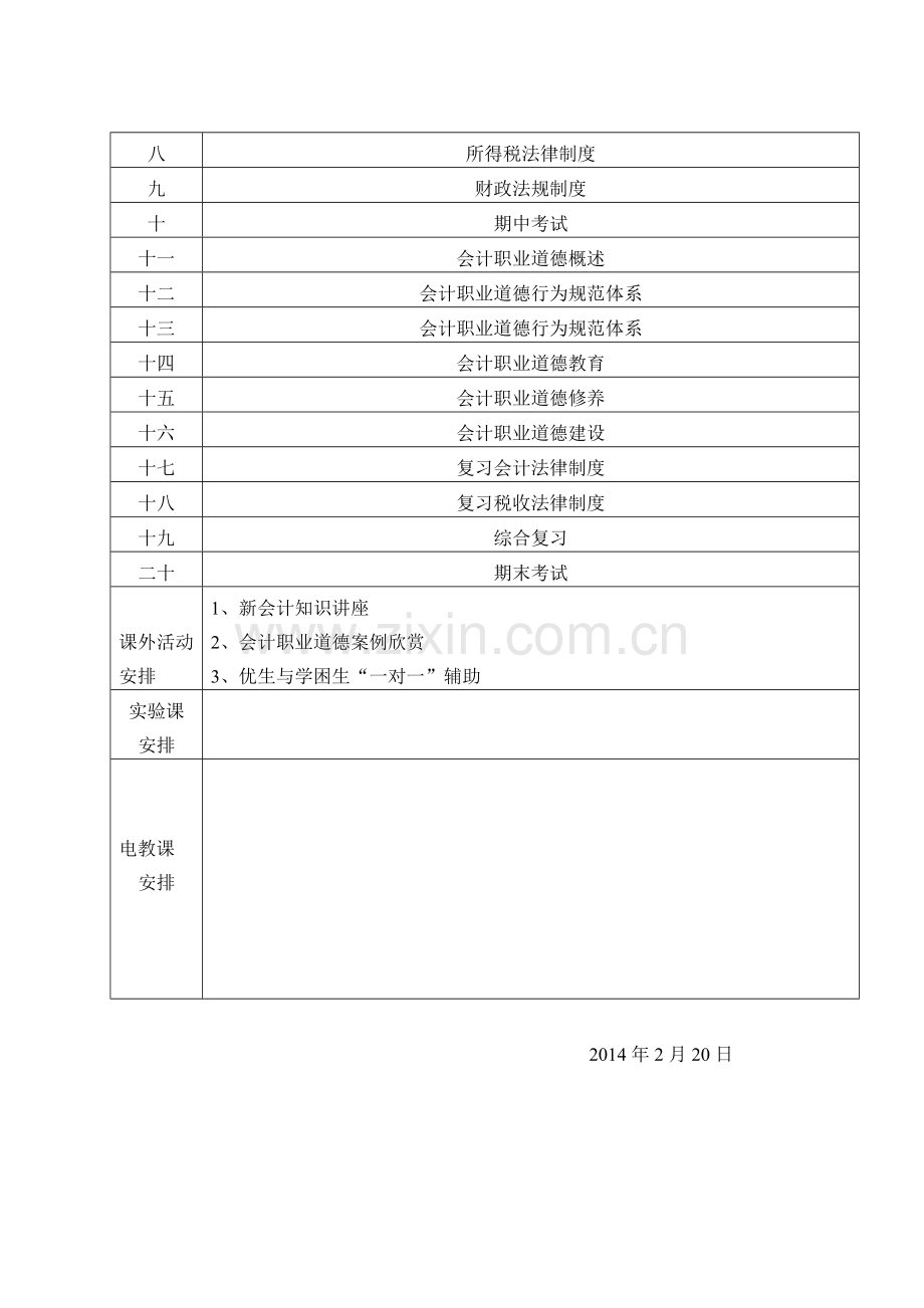 2011年下学期财经法规教学工作计划.doc_第2页