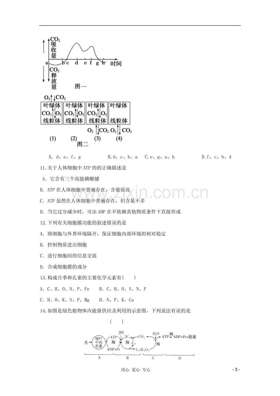 山东省2012年高中生物学业水平测试模拟试题3-新人教版必修1.doc_第3页