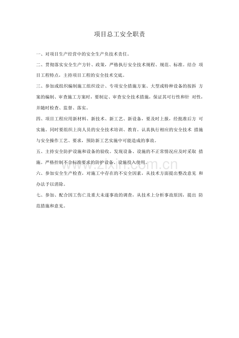 项目安全生产责任制(六部一室).docx_第3页