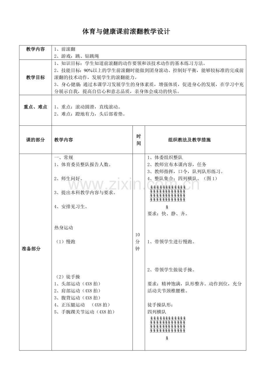 前滚翻教学教案.doc_第1页