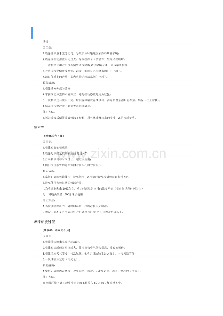 自喷漆使用常见问题及解决方法.doc_第1页