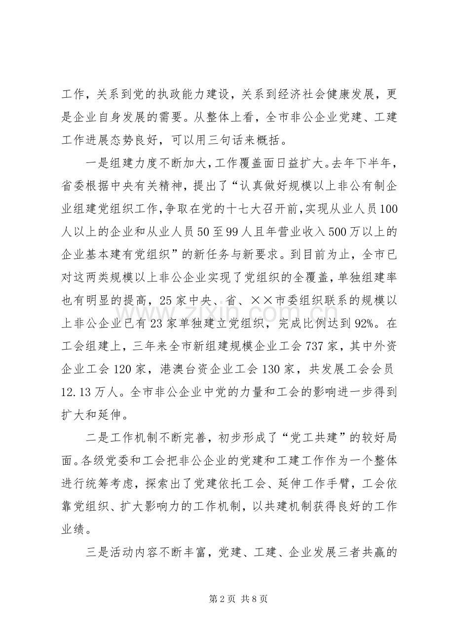 在全市非公有制企业党建带工建工作推进会上的讲话.docx_第2页