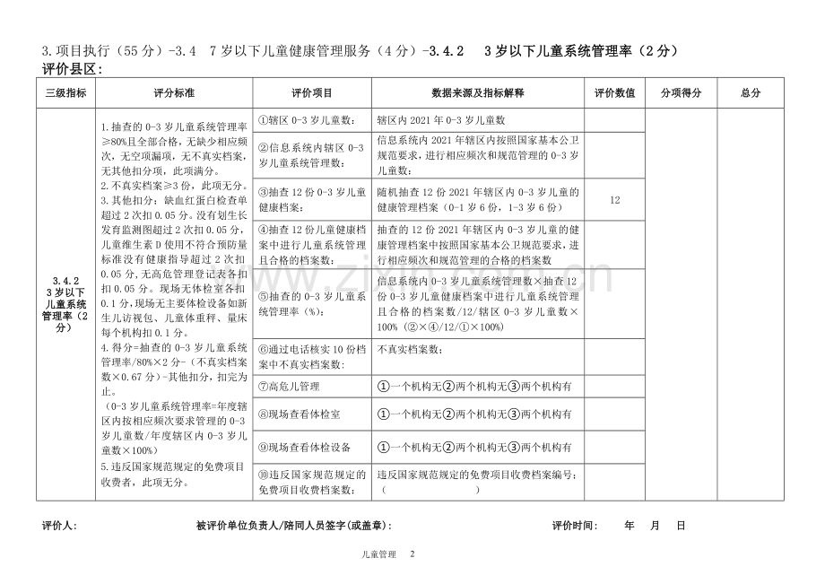 儿童健康管理服务落实情况考核评分表.doc_第2页