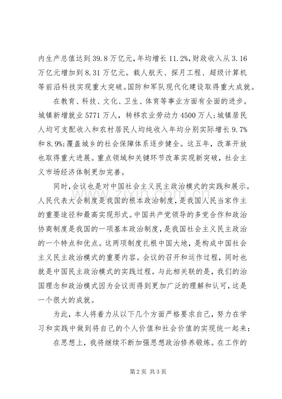 20XX年两会精神心得体会范例.docx_第2页