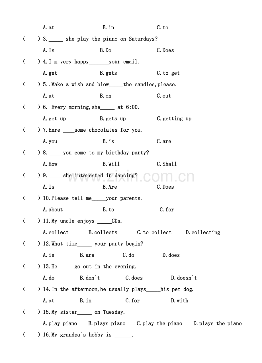 2018-2019年六年级英语上册期中测试题1-3单元.doc_第2页