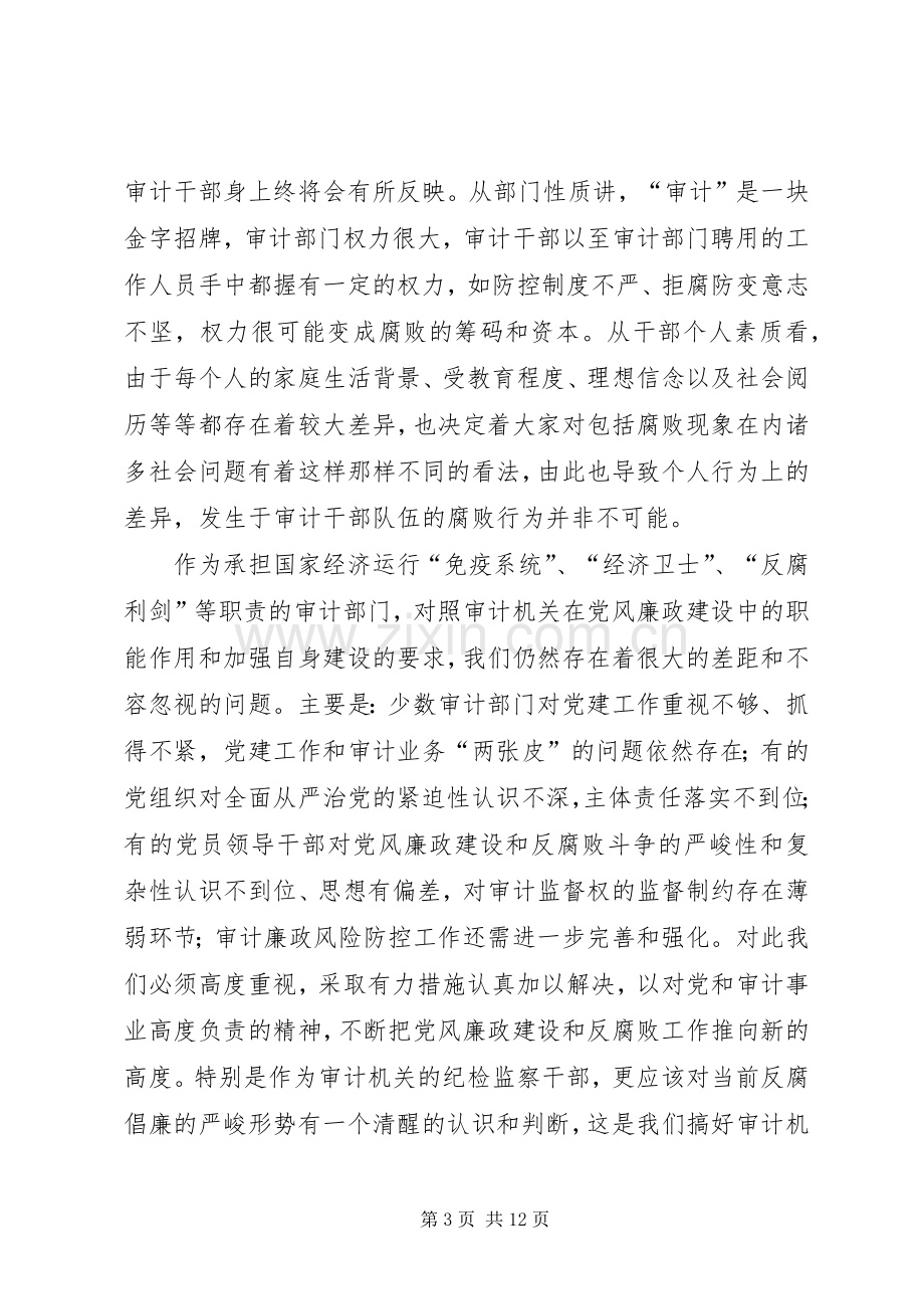 审计机关纪检监察工作会议讲话稿.docx_第3页