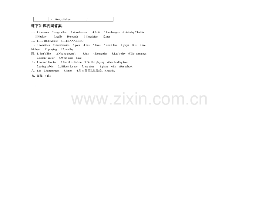 新教材新目标七年级英语上册Unit-6期末知识点及复习题.doc_第3页