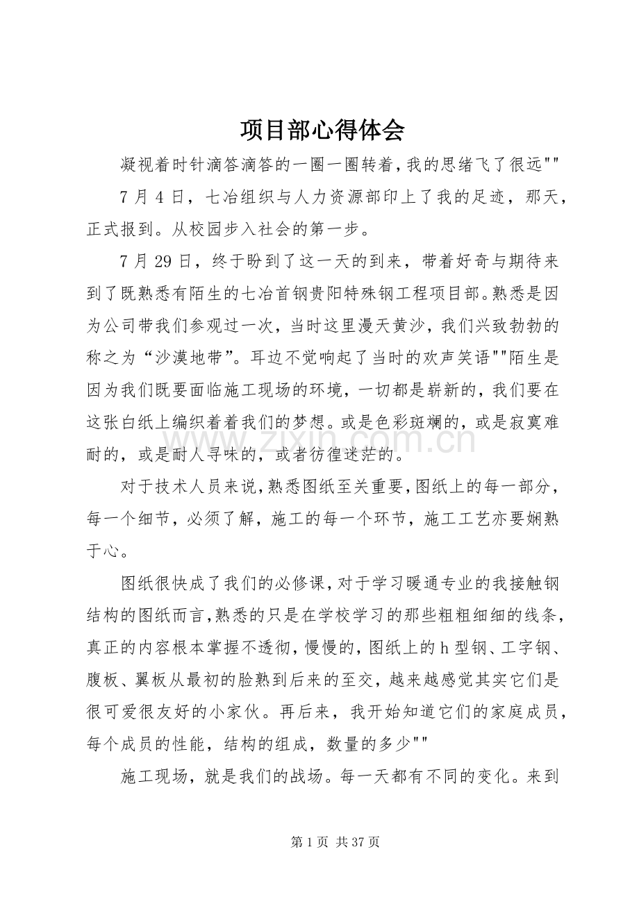 项目部心得体会.docx_第1页