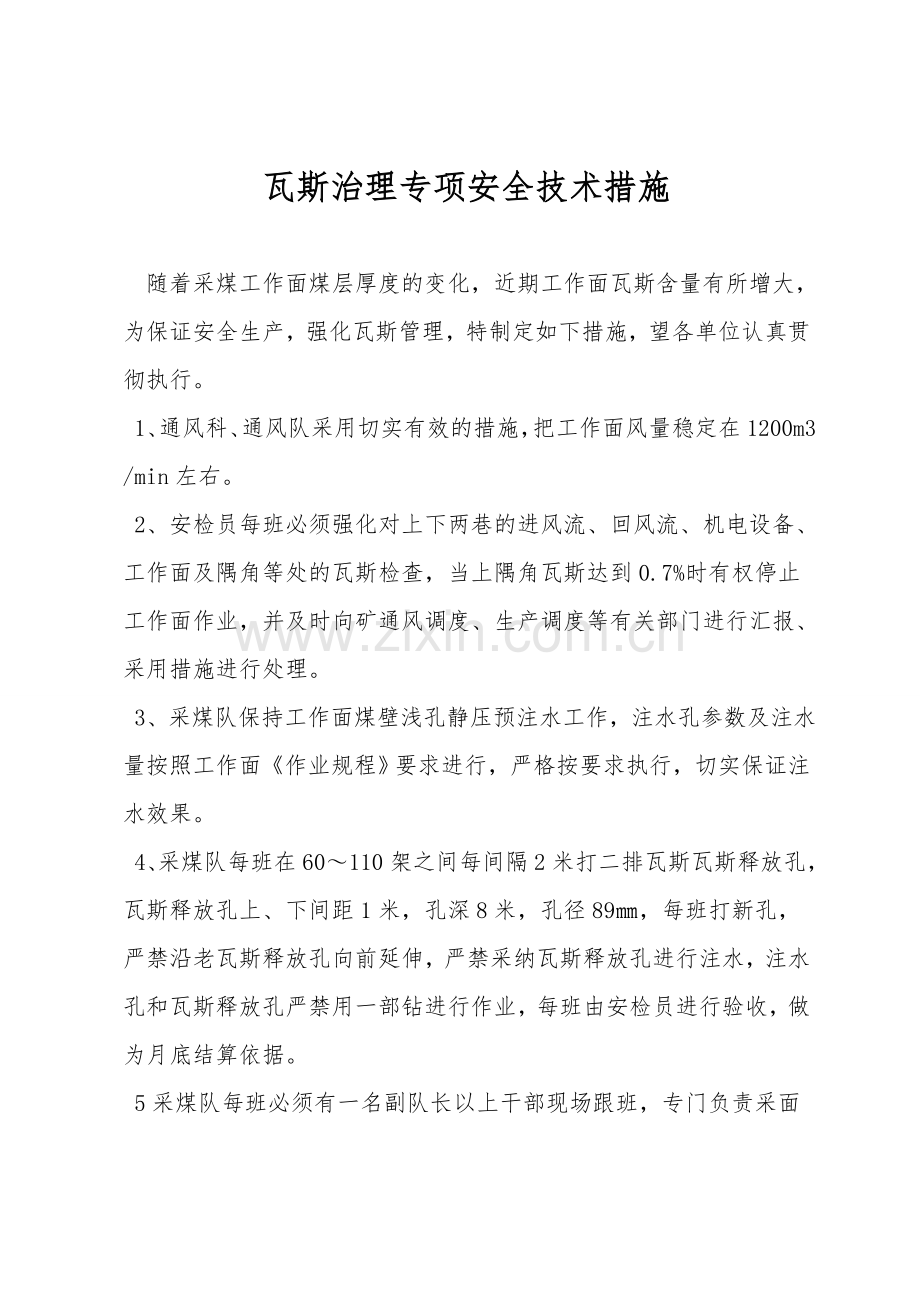 瓦斯治理专项安全技术措施.doc_第1页