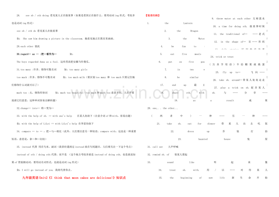 2021年初中英语九年级各单元知识点.doc_第3页