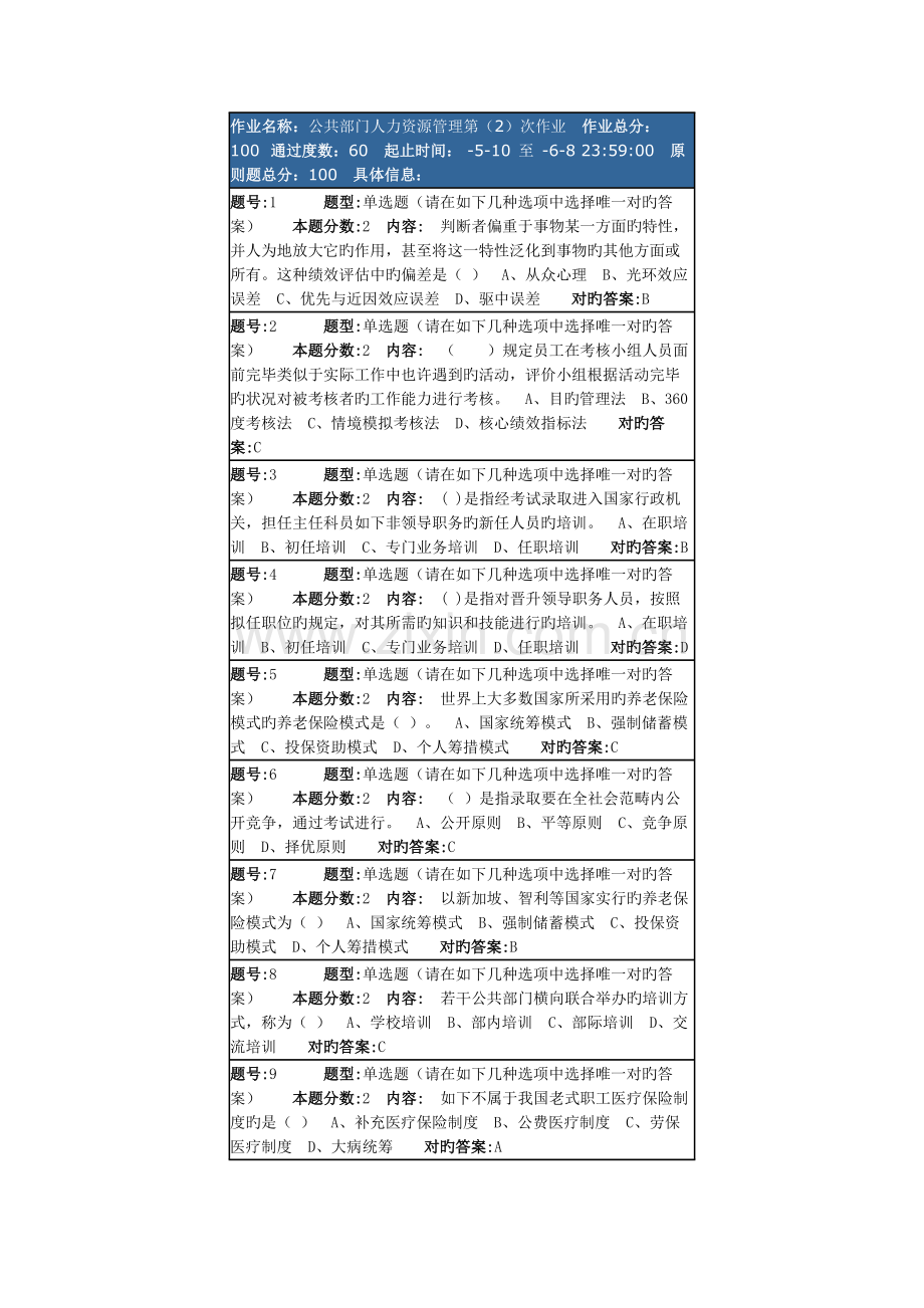 公共部门人力资源管理第(2)次作业.docx_第1页