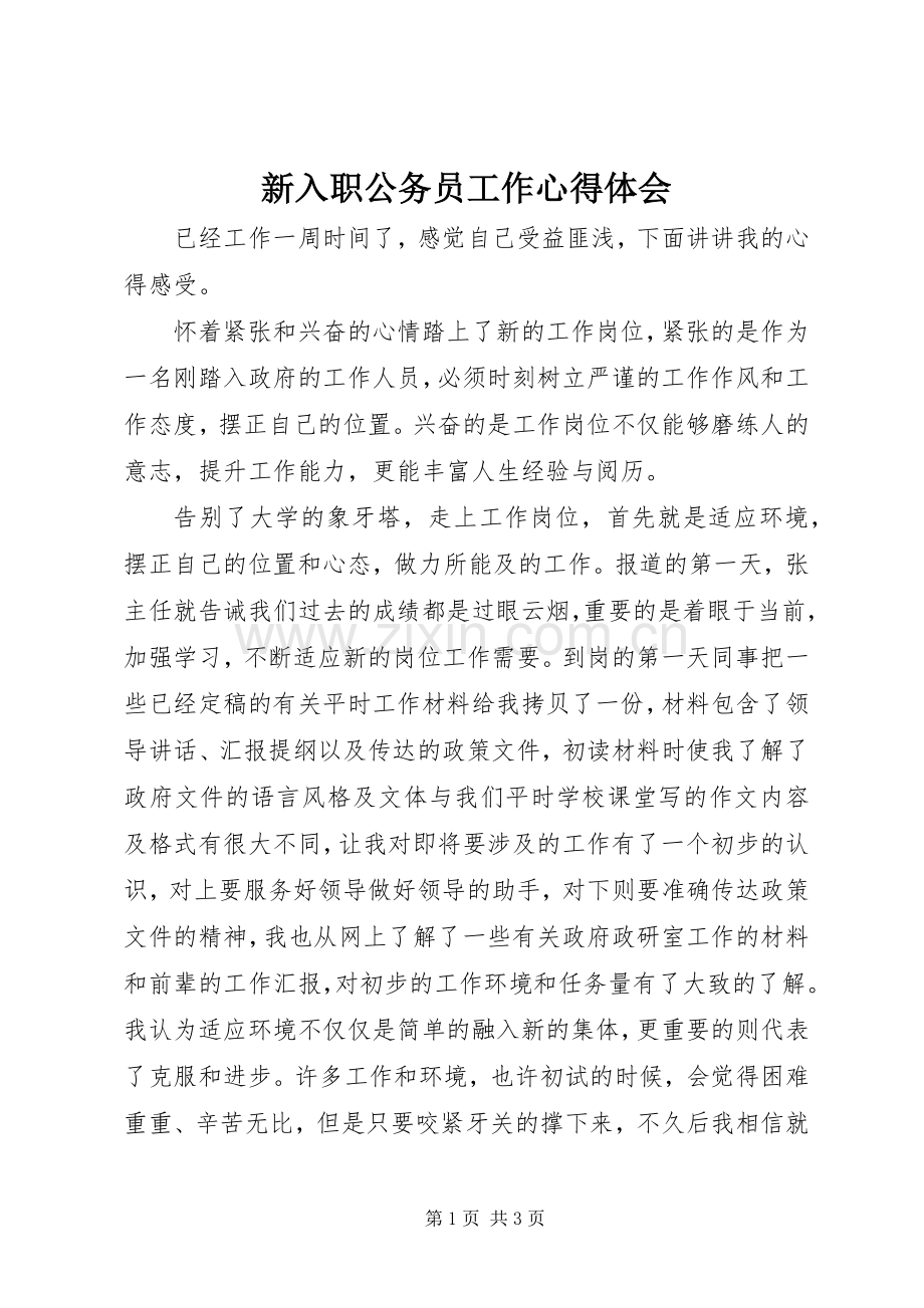 新入职公务员工作心得体会.docx_第1页