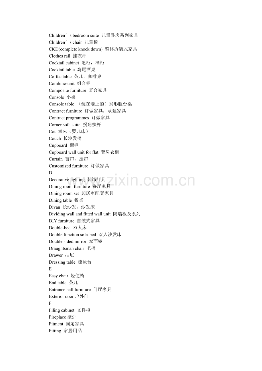 整理英语中的家具词汇(按字母顺序).doc_第2页