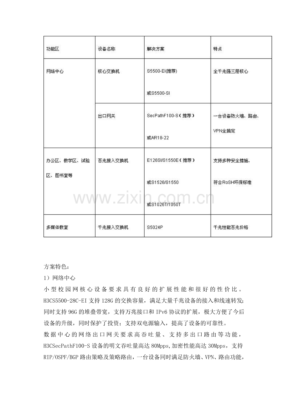 【解决方案】H3C数字化中小学校园网解决方案.doc_第3页