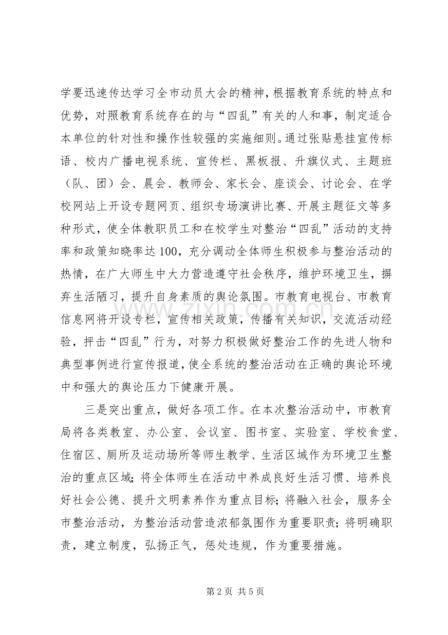 在全市教育系统集中整治四乱工作会议上的讲话.docx_第2页