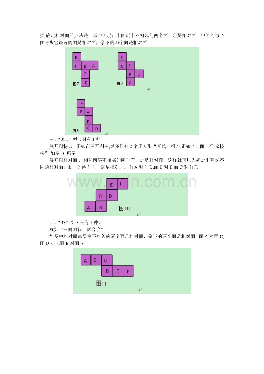 正方体的展开图与相对面分布规律.docx_第2页