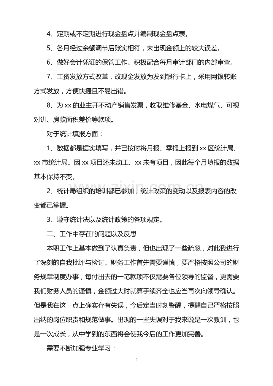 2022年出纳个人工作总结.doc_第2页