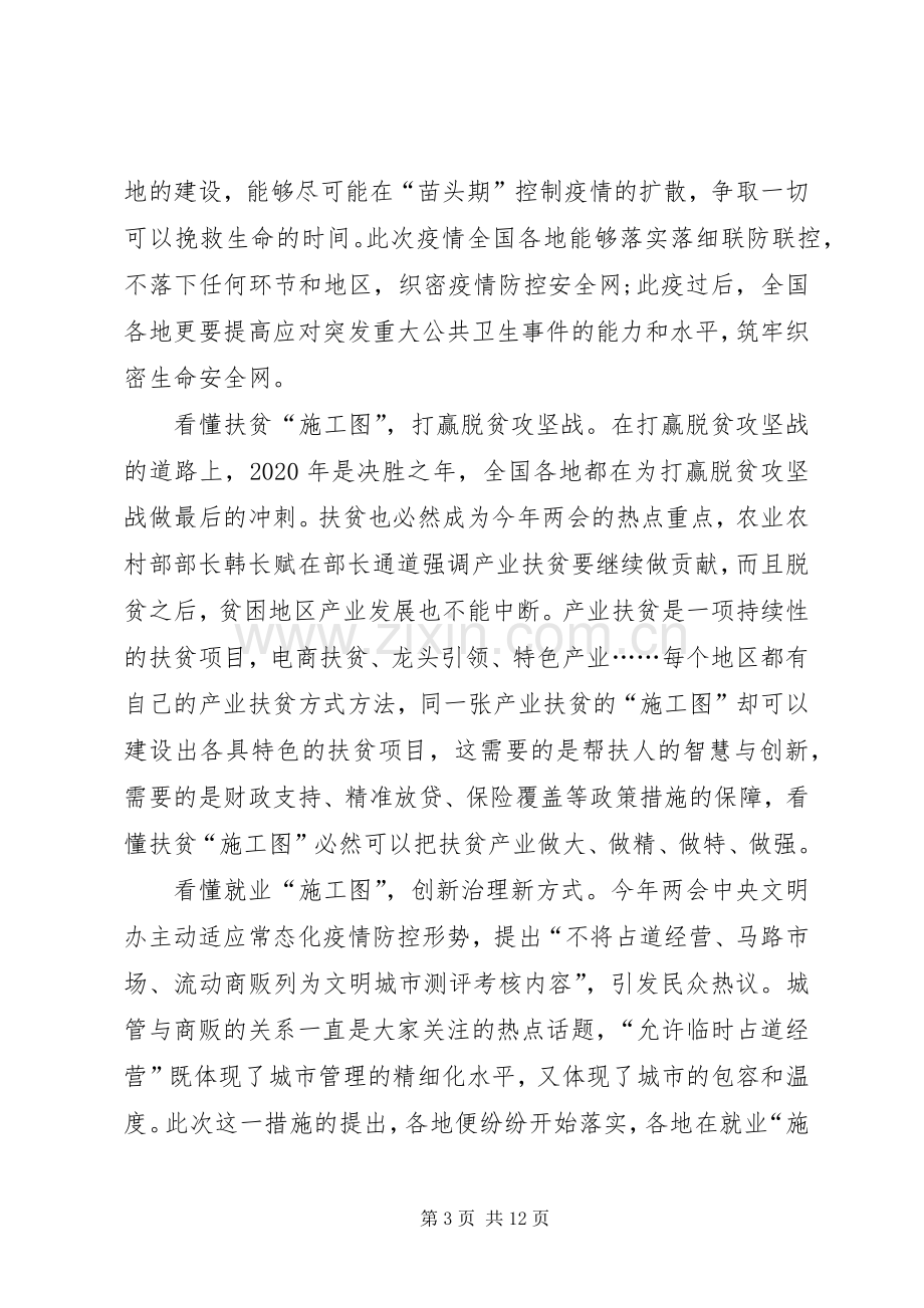 全国两会精神学习心得体会多篇.docx_第3页