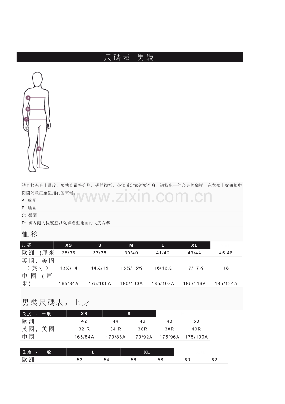 (完美)尺码对照表~衣服、裤子、鞋大小尺寸.doc_第2页