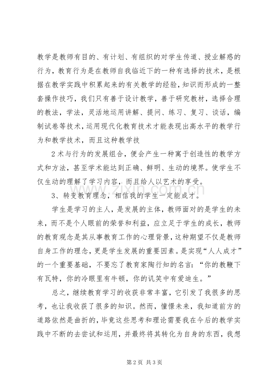 20XX年—20XX年学年度继续教育学习心得体会.docx_第2页