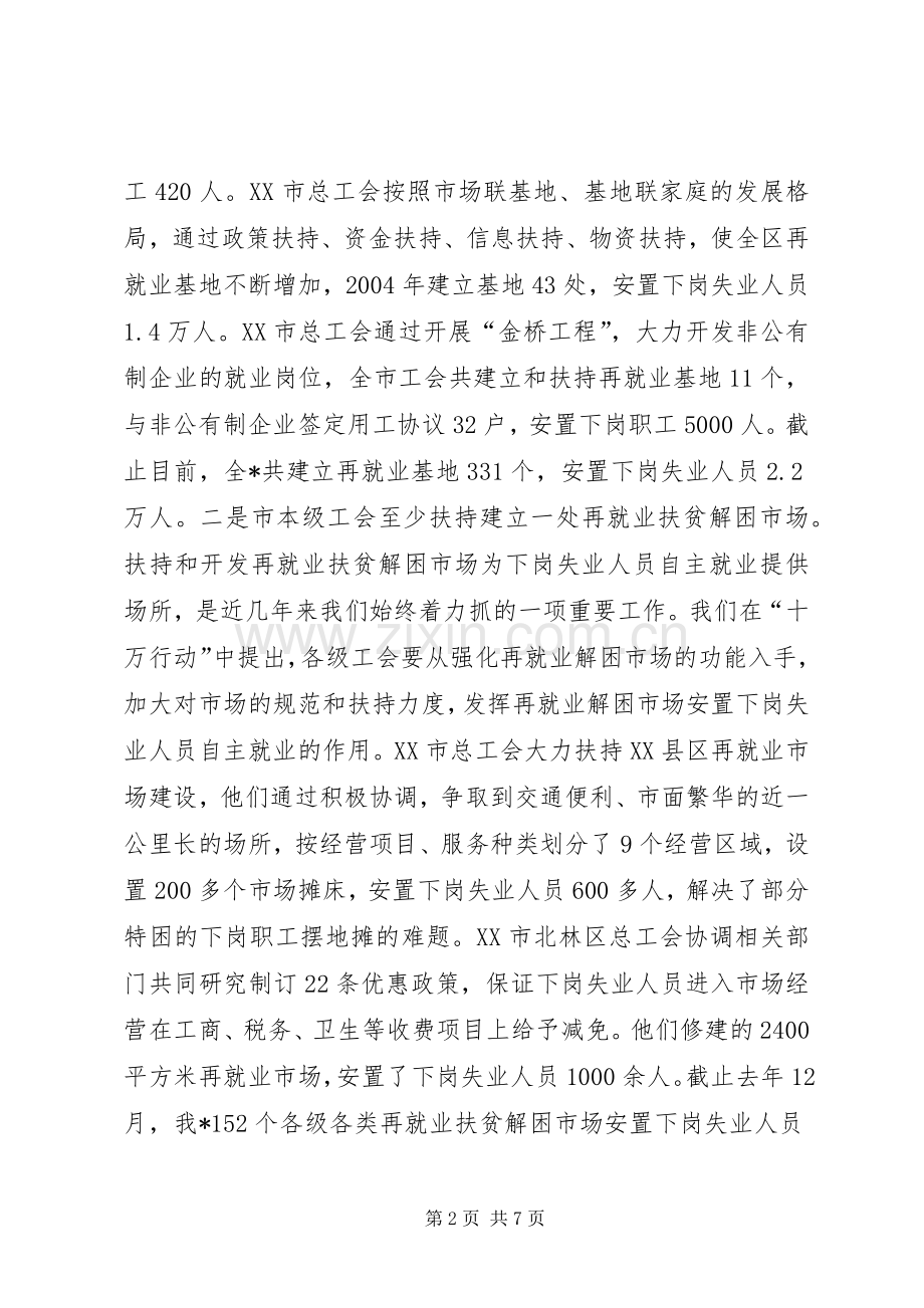 在工会促进再就业工作经验交流会上的发言学习心得.docx_第2页