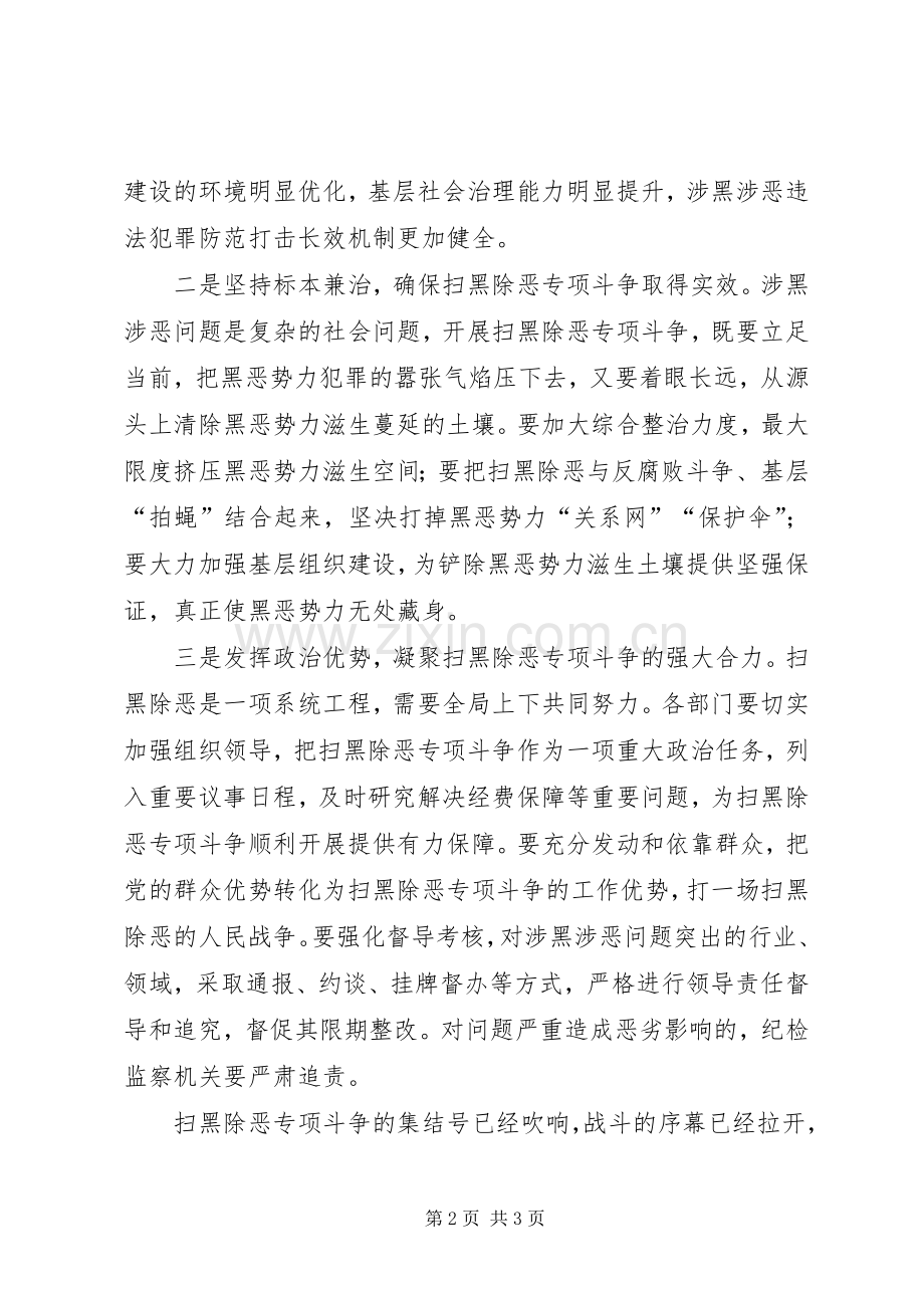 在学习贯彻XX县区扫黑除恶专项斗争工作实施方案会议上的讲话.docx_第2页