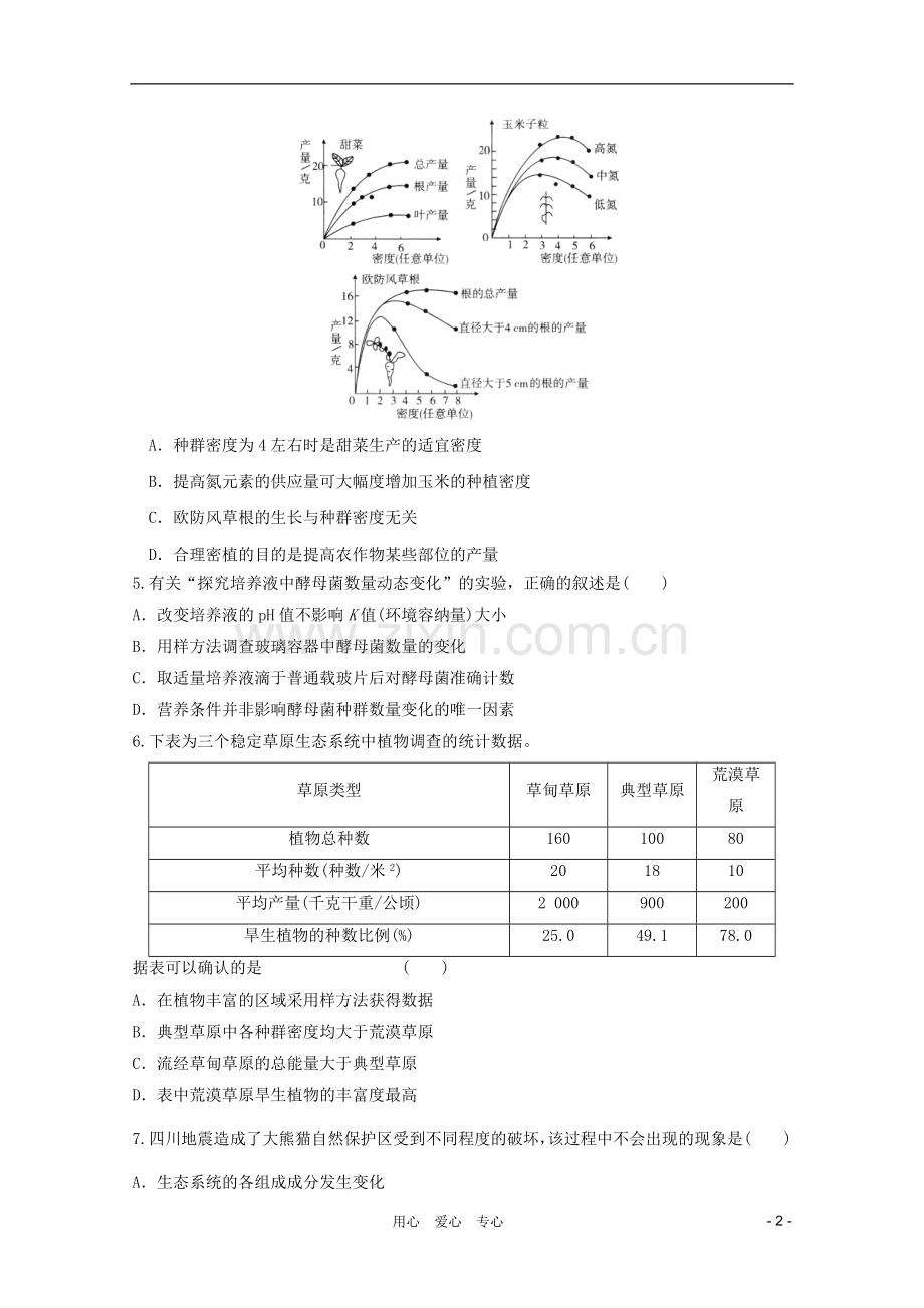 高三生物二轮复习-生态系统和生物圈专题练习24-新人教版.doc_第2页