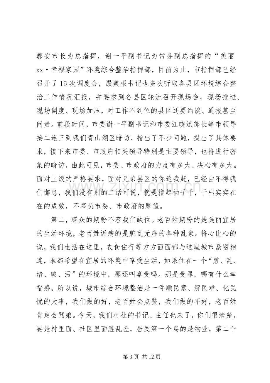 全区环境综合整治再动员再部署会上讲话.docx_第3页