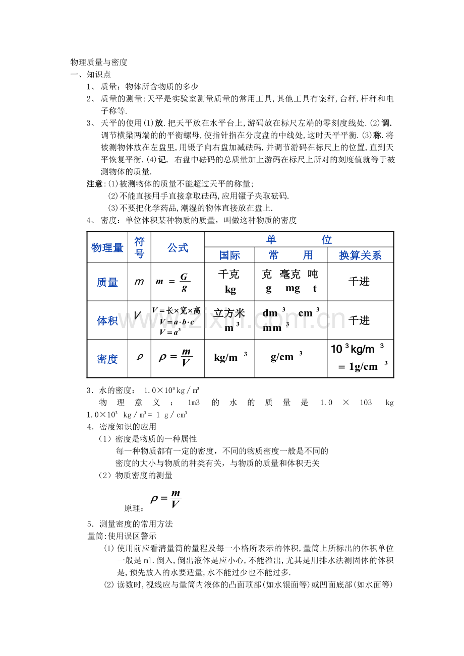 初中物理质量与密度.doc_第1页