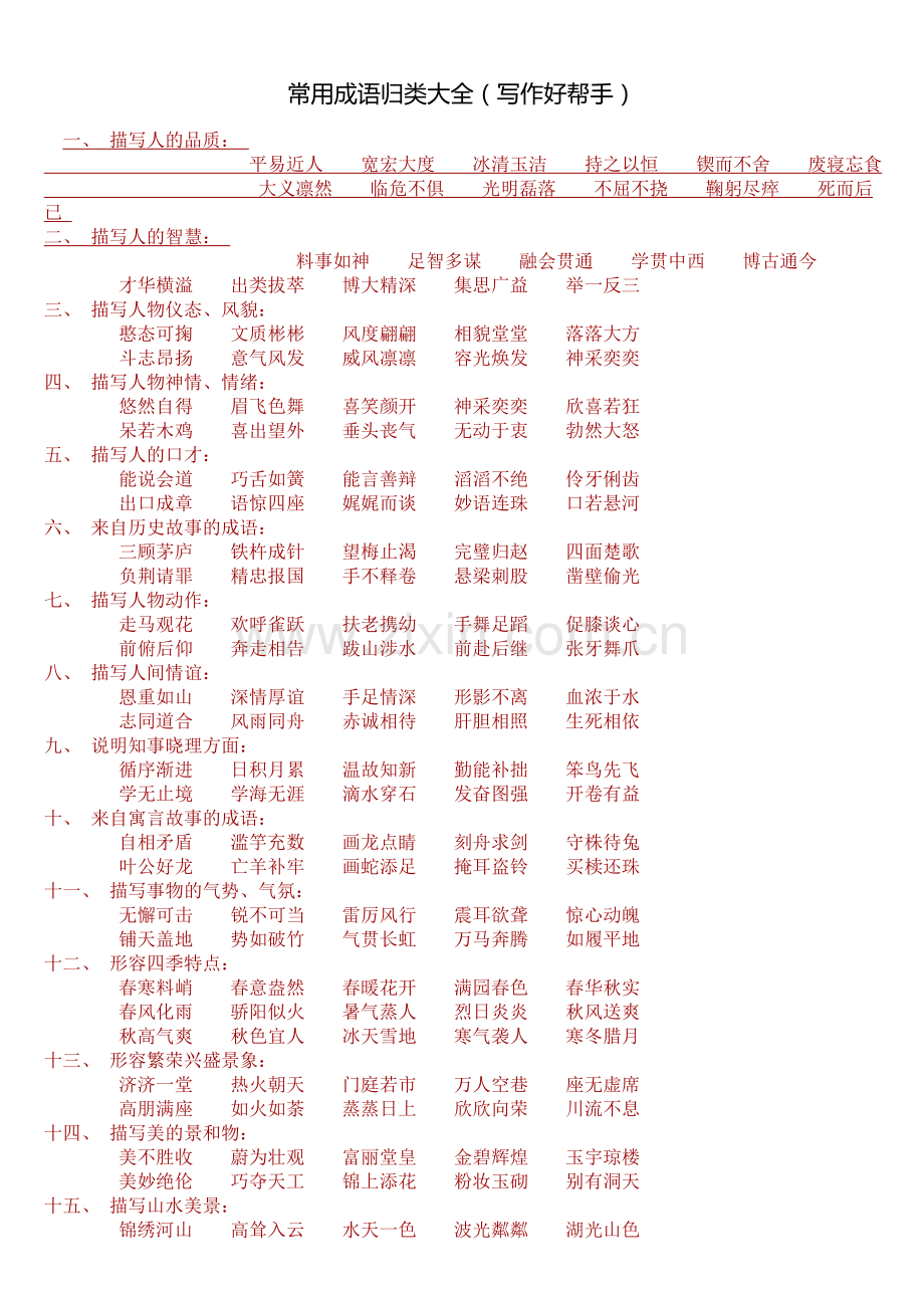 常用成语归类大全.doc_第1页