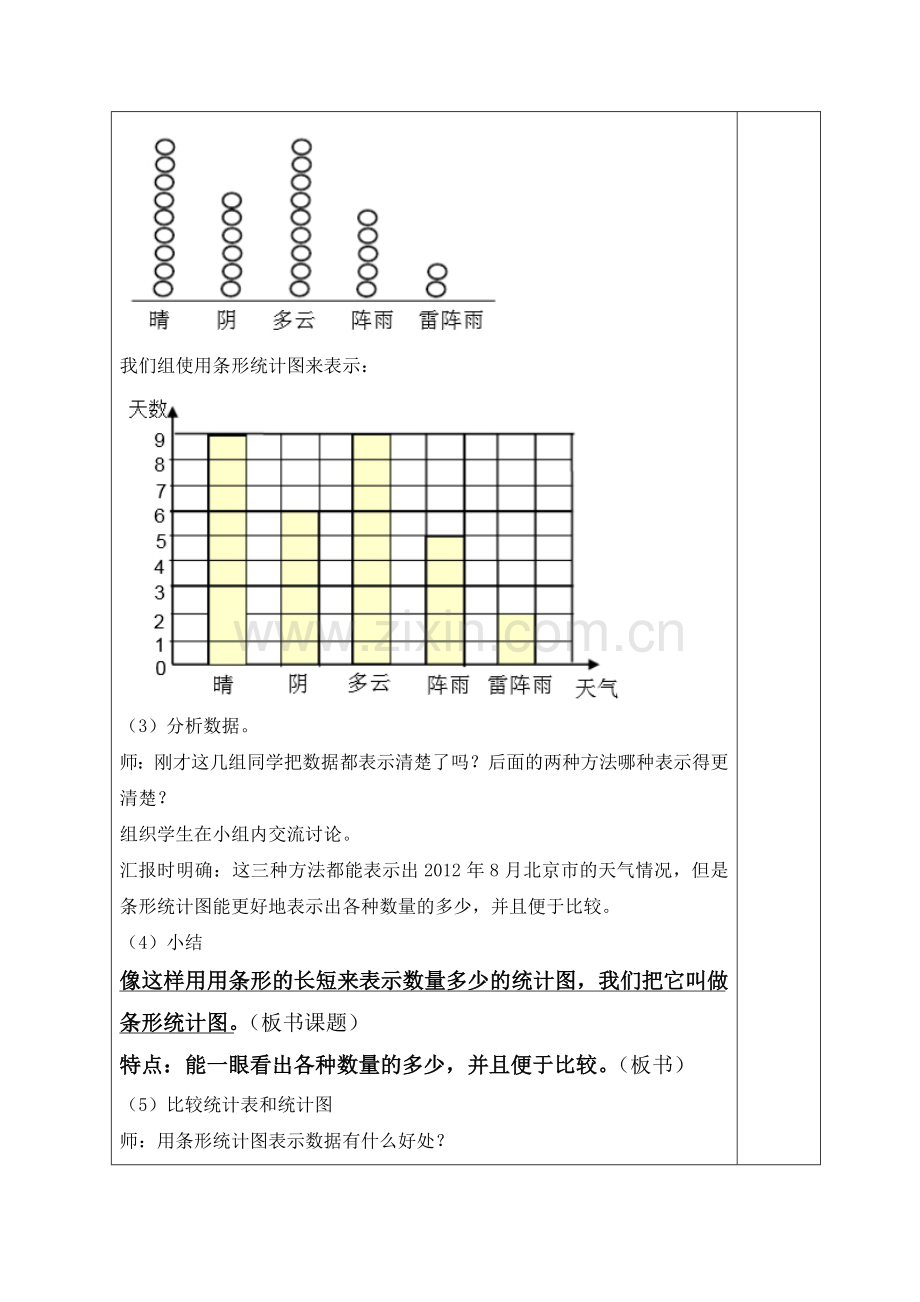 小学人教四年级数学第七单元 条形统计图(第1课时).doc_第3页