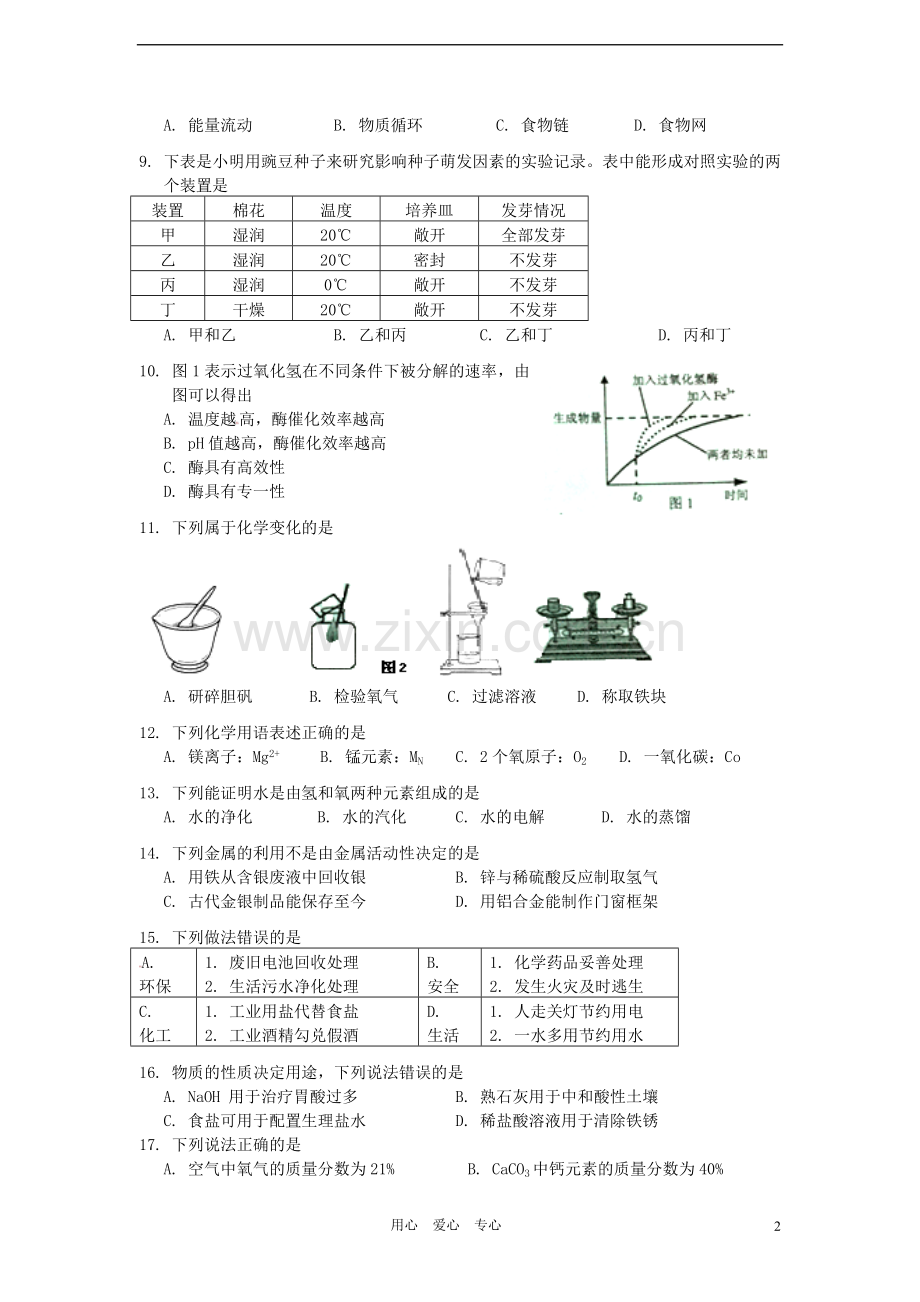 广东省深圳市2012年中考科学真题试题.doc_第2页