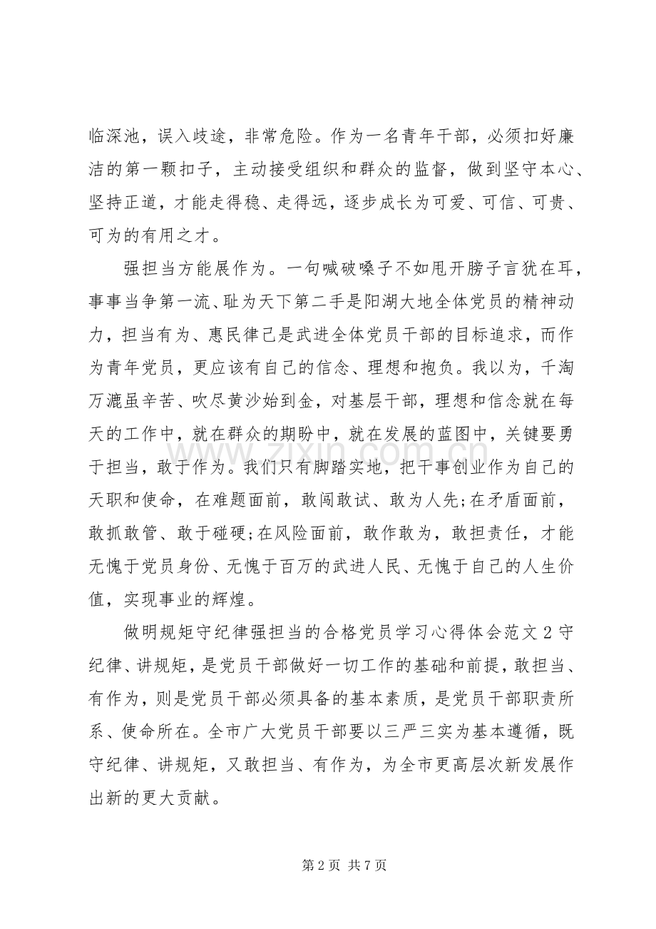 做明规矩守纪律强担当的合格党员学习心得体会.docx_第2页