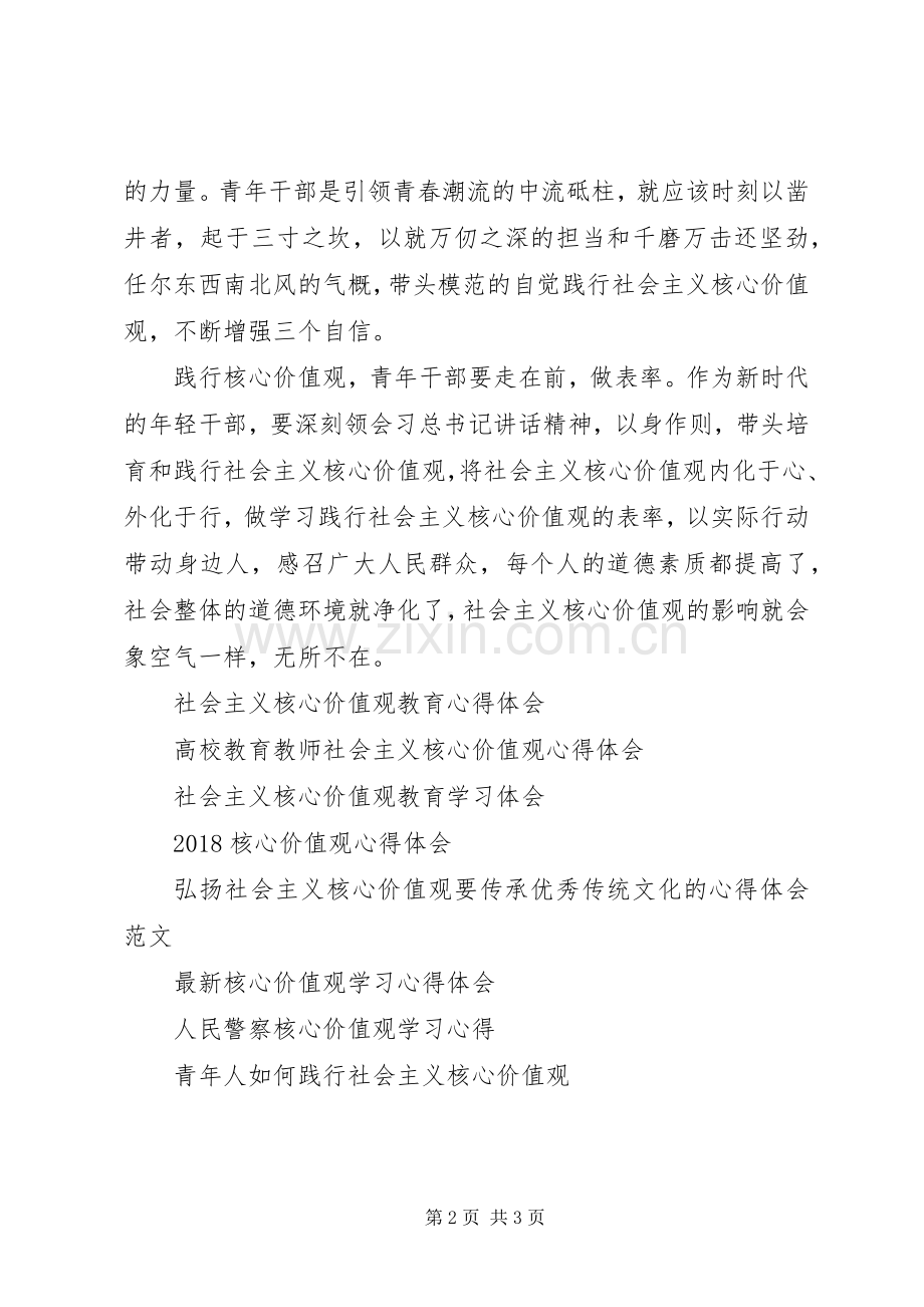 青年干部践行核心价值观心得体会.docx_第2页