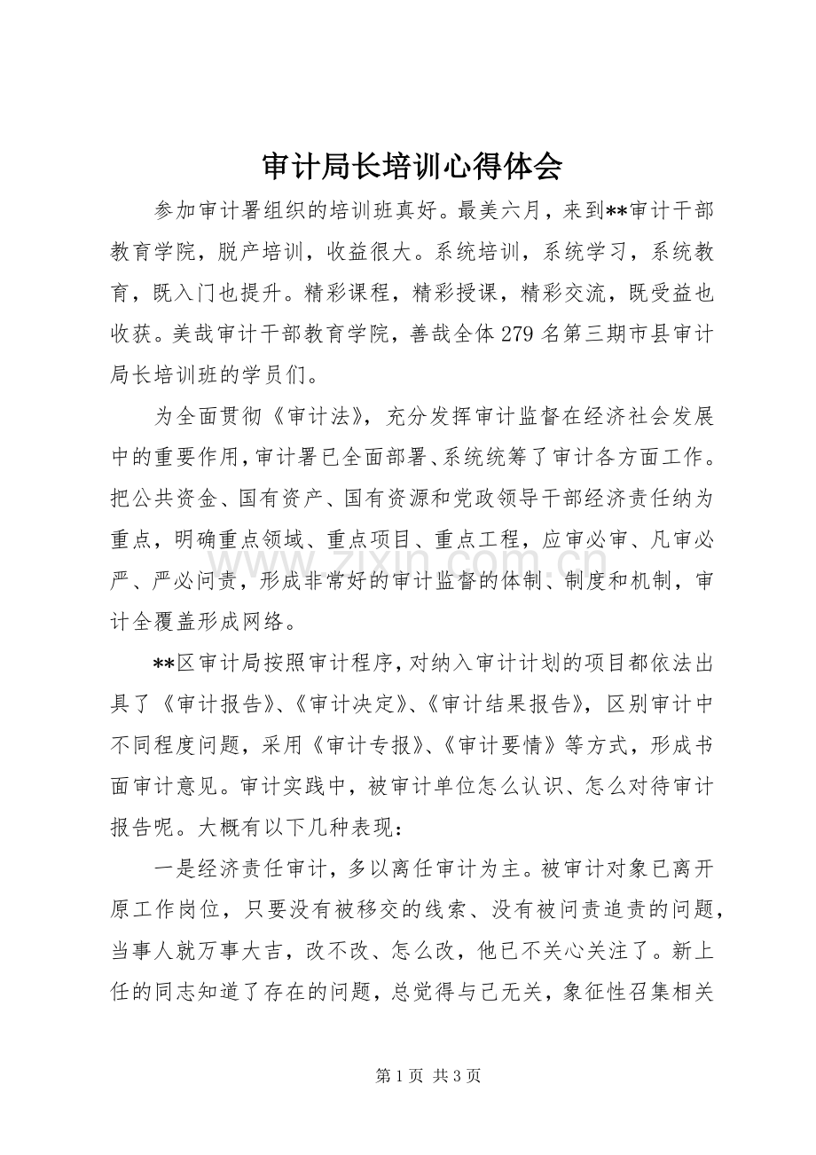 审计局长培训心得体会.docx_第1页