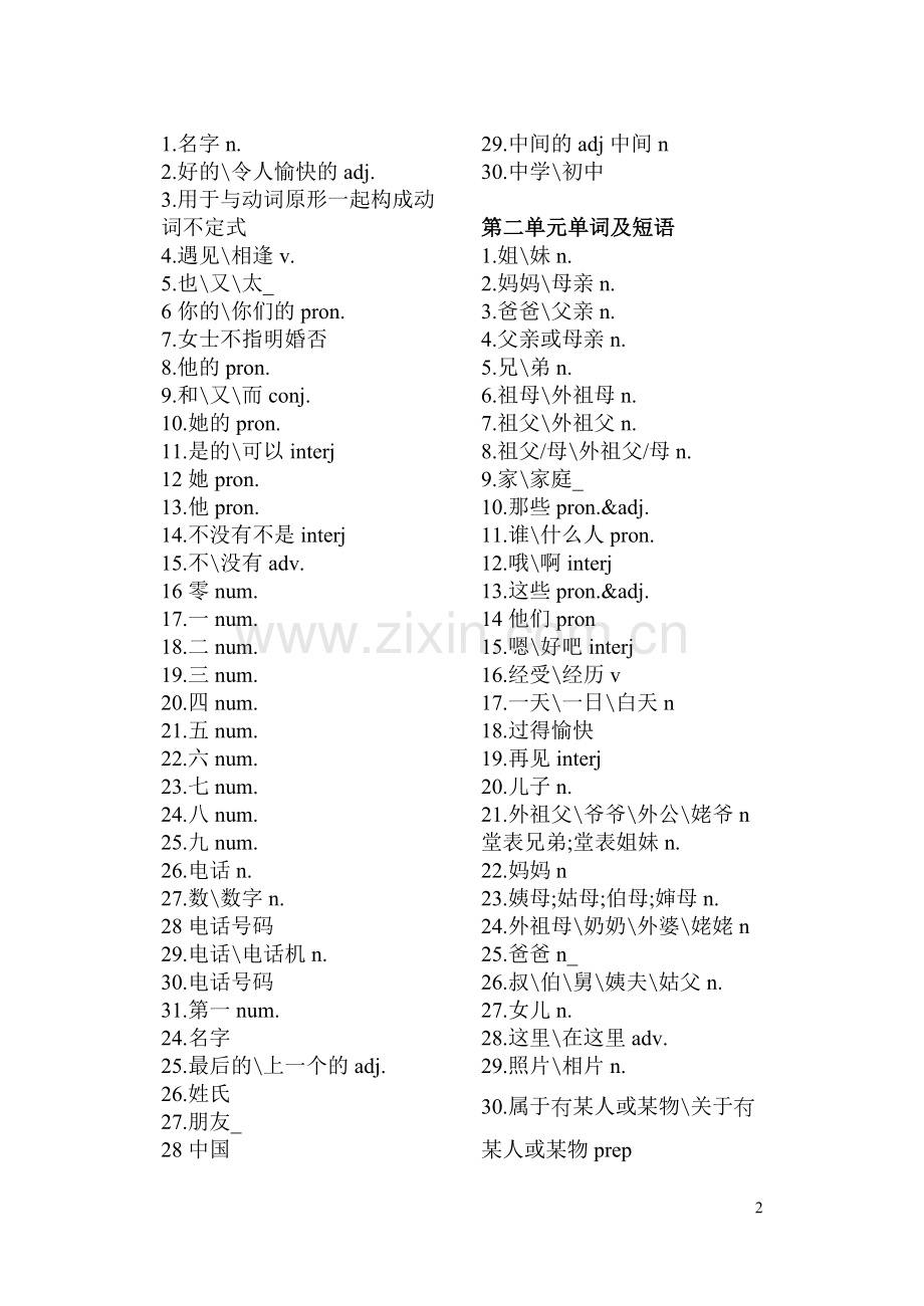 七年级单词(1).doc_第2页