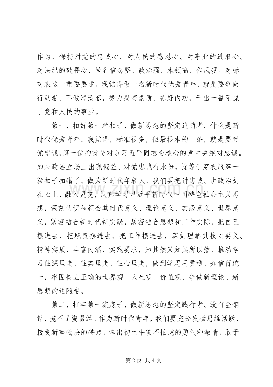 五四青年节优秀青年代表座谈会发言提纲.docx_第2页