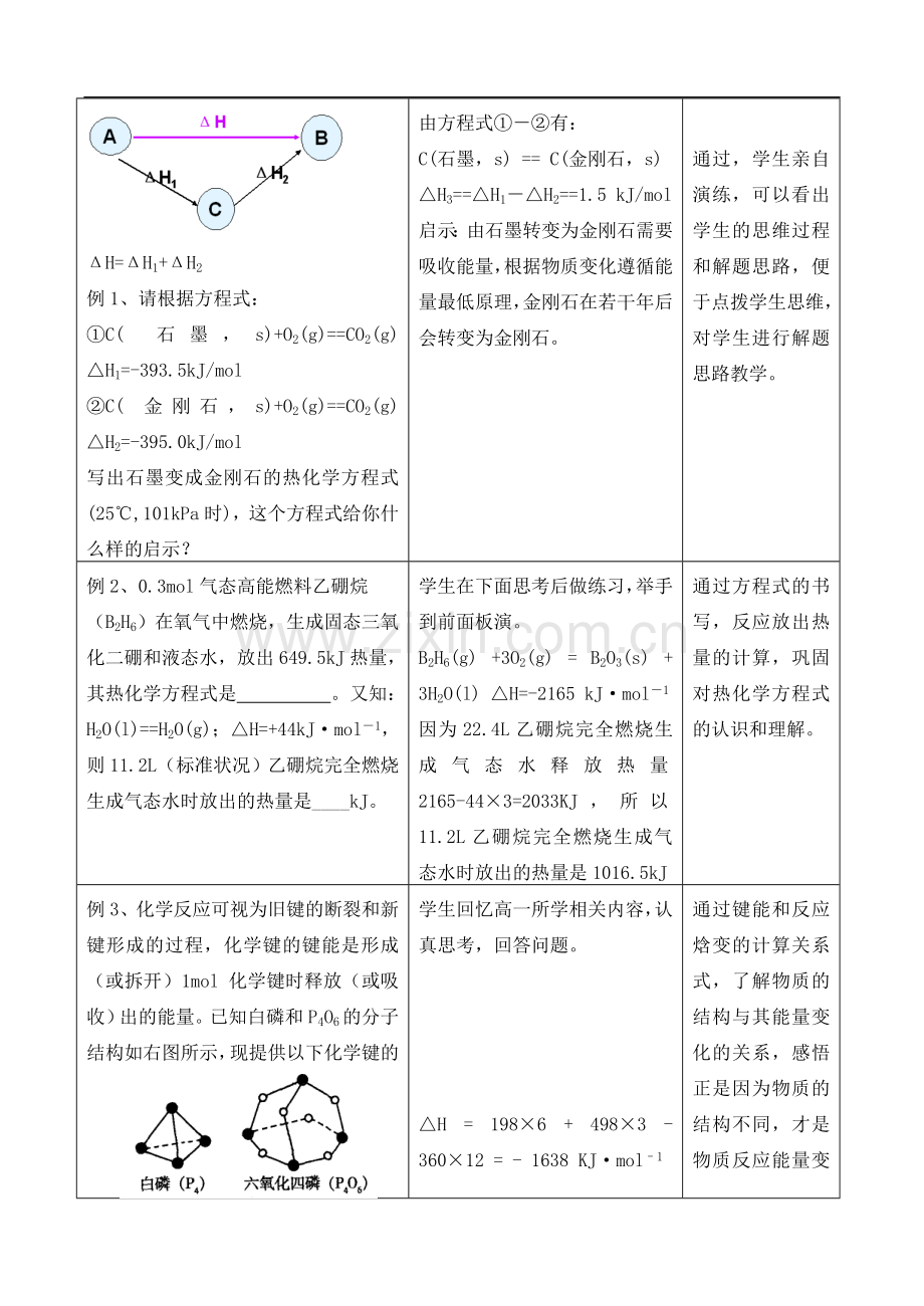 高中化学-1.1.3反应焓变的计算教案-鲁教版选修4.doc_第2页