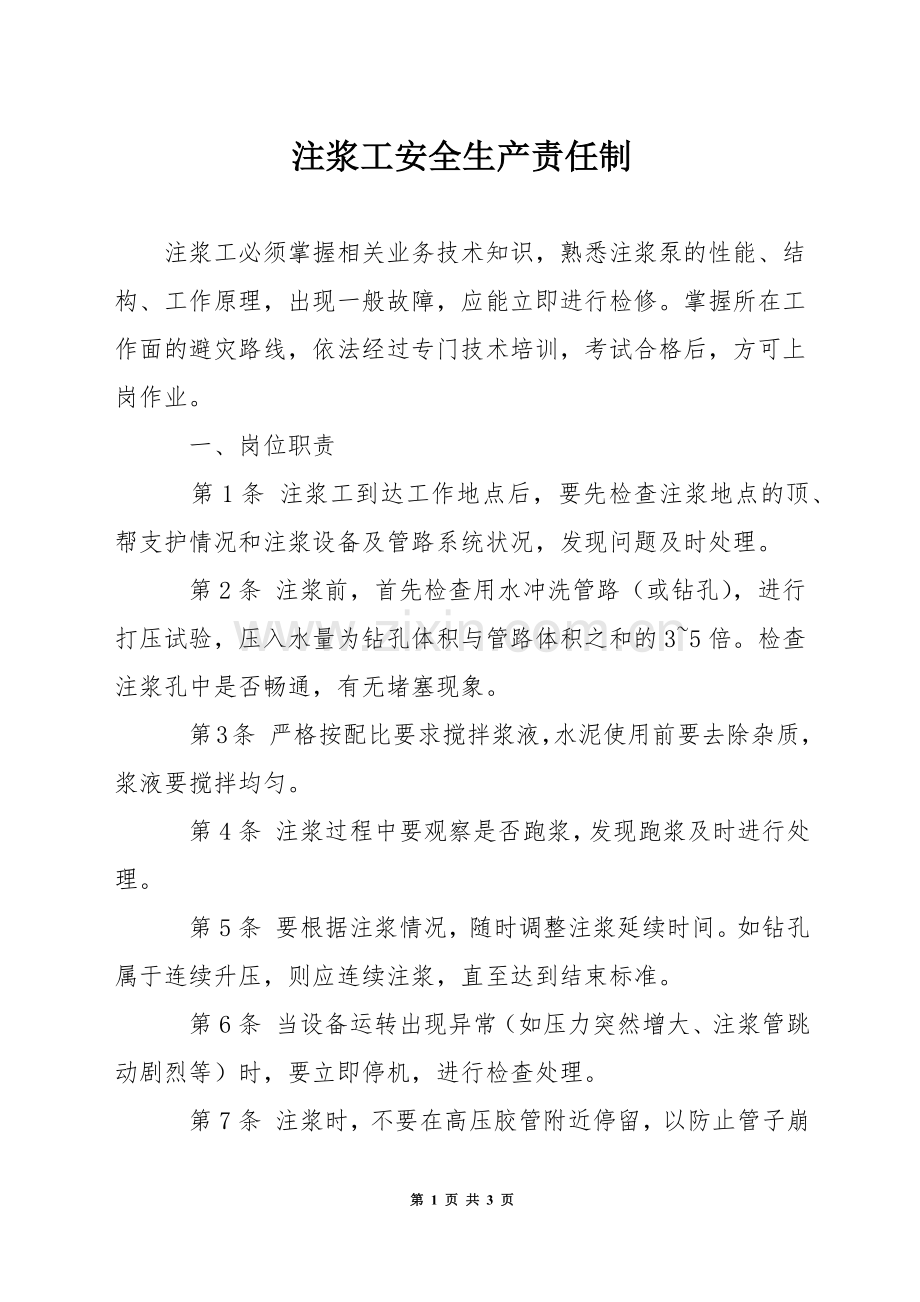 注浆工安全生产责任制.docx_第1页