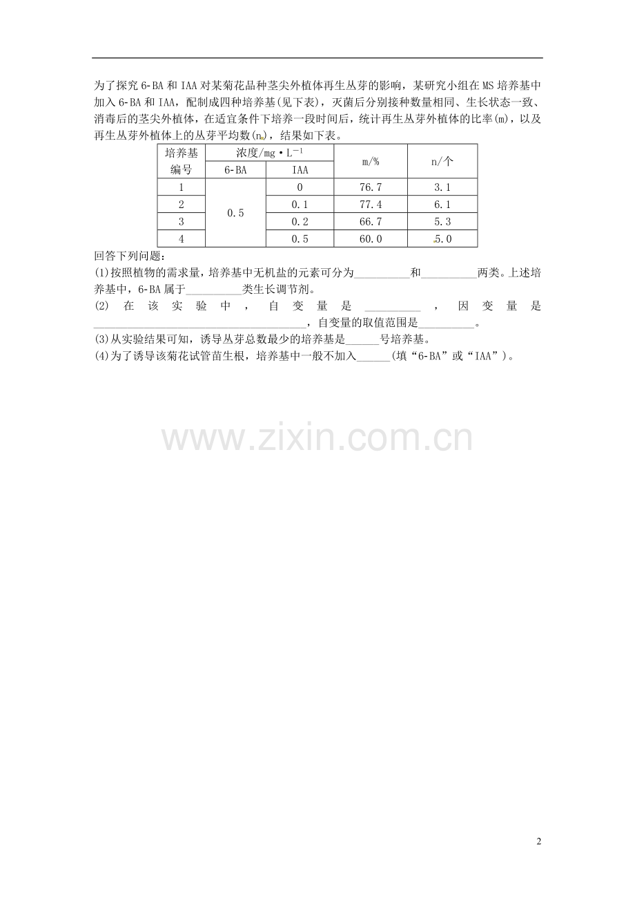 【优化方案】2014届高考生物总复习-专题九-生物技术实践-新人教版-.doc_第2页