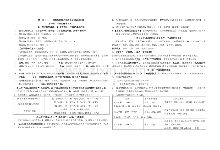 八年级全册知识点总结.doc_第1页