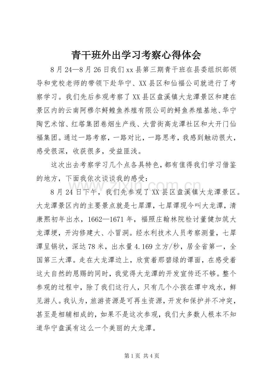 青干班外出学习考察心得体会.docx_第1页