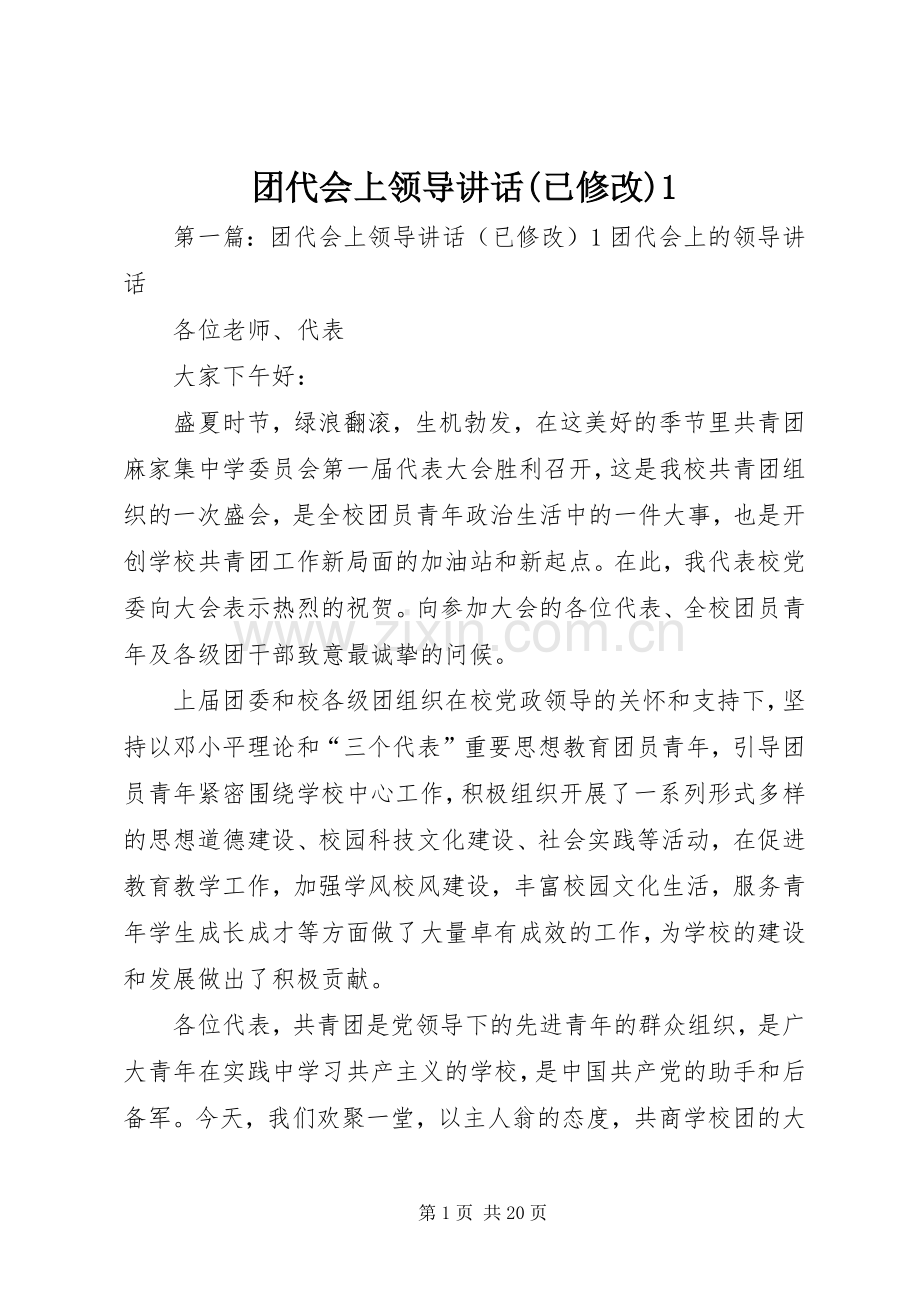 团代会上领导讲话(已修改)1.docx_第1页