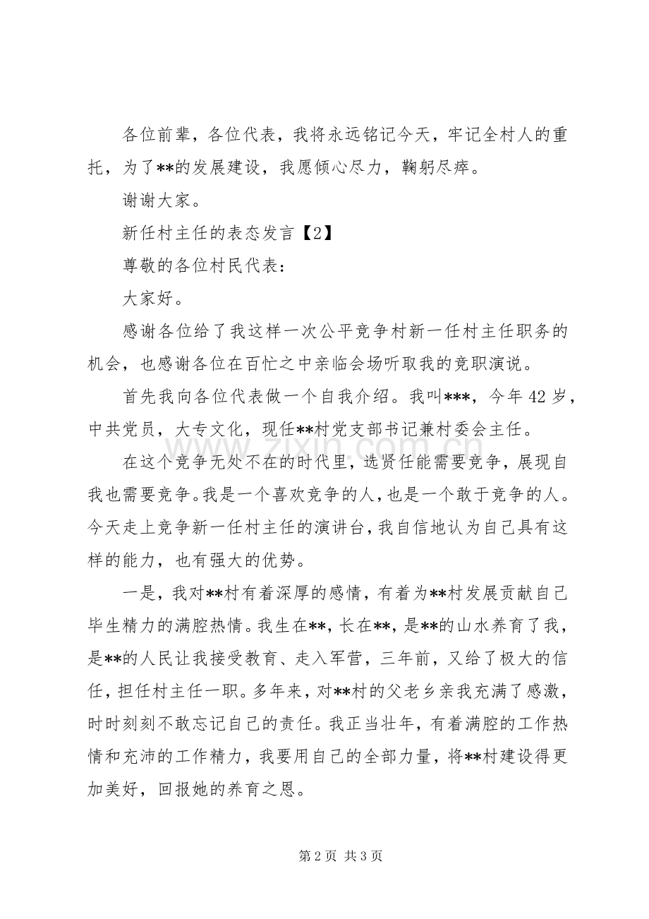 新任村主任的表态发言.docx_第2页