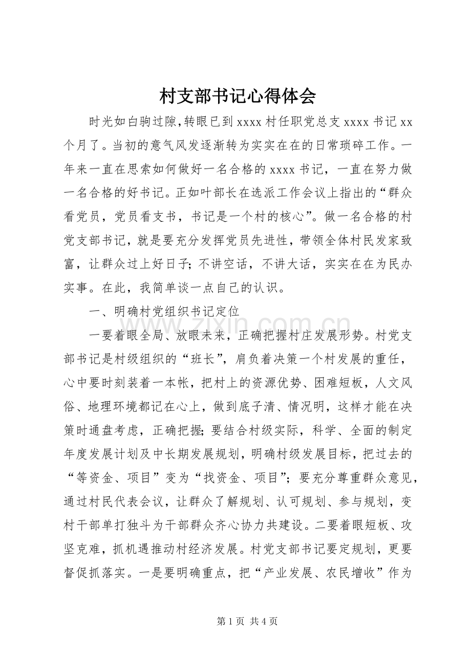 村支部书记心得体会.docx_第1页