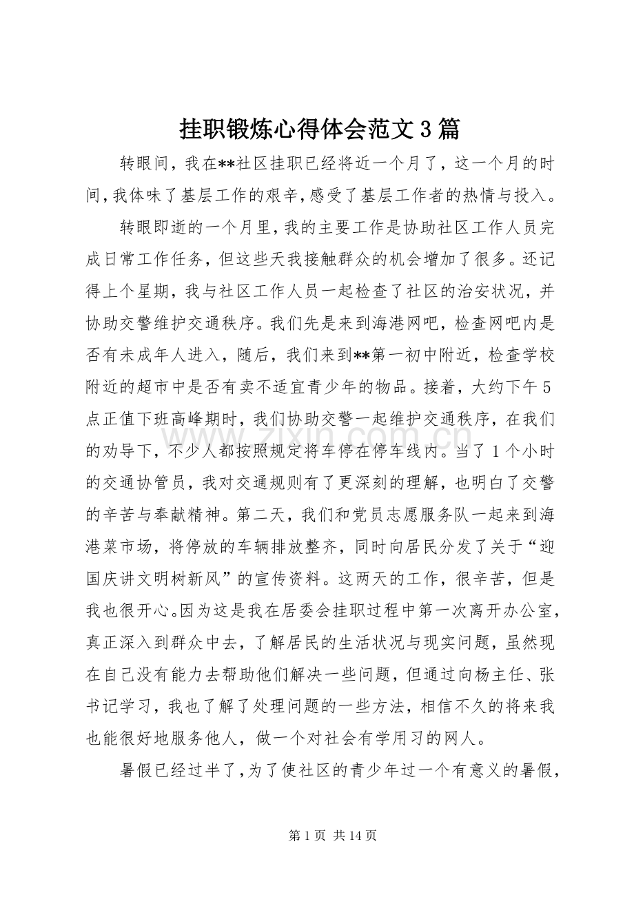 挂职锻炼心得体会范文3篇.docx_第1页